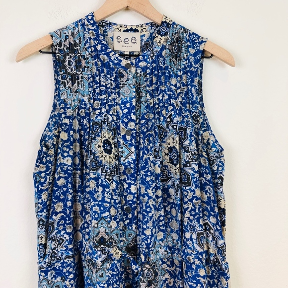 Sea New York Sleeveless Silk Shirtdress - Picture 2 of 8